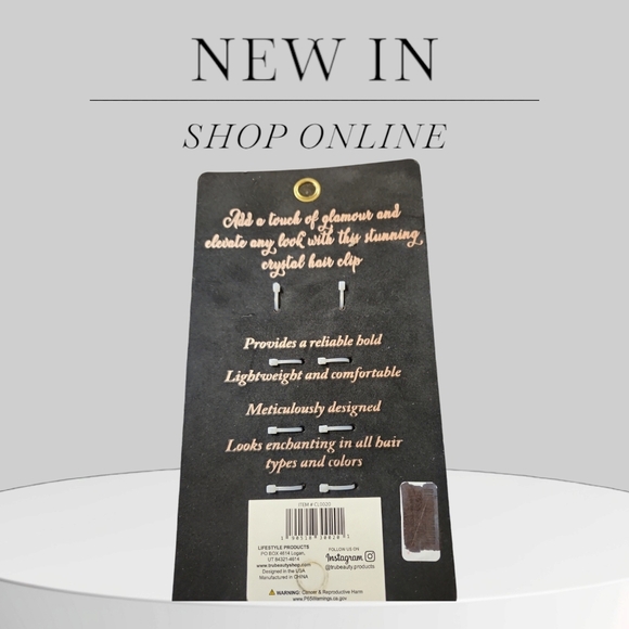 NWT Bling Bow Hair Barrette  Hair Accessory with Rhinestone & Jeweled Tassels - Picture 5 of 5